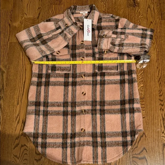 GeeGee flannel  Plaid Teddy Jacket medium - Picture 8 of 12